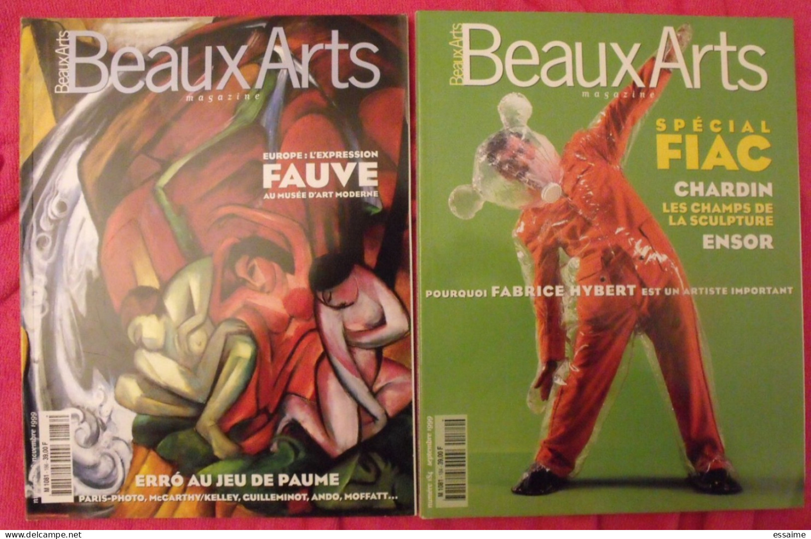 Lot De 10 N° De La Revue Beaux Arts 1999-2003. I,gres Gréco Van Dyck Rembrandt Fiac Fauve Gauguin Erro Hybert Delaunay - Arte