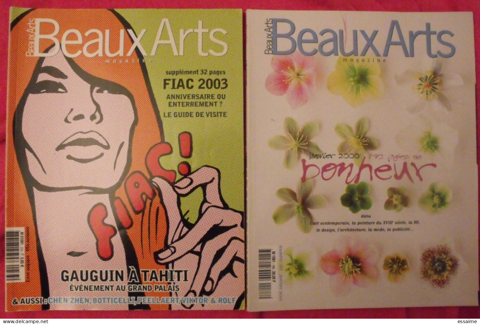 Lot De 10 N° De La Revue Beaux Arts 1999-2003. I,gres Gréco Van Dyck Rembrandt Fiac Fauve Gauguin Erro Hybert Delaunay - Kunst