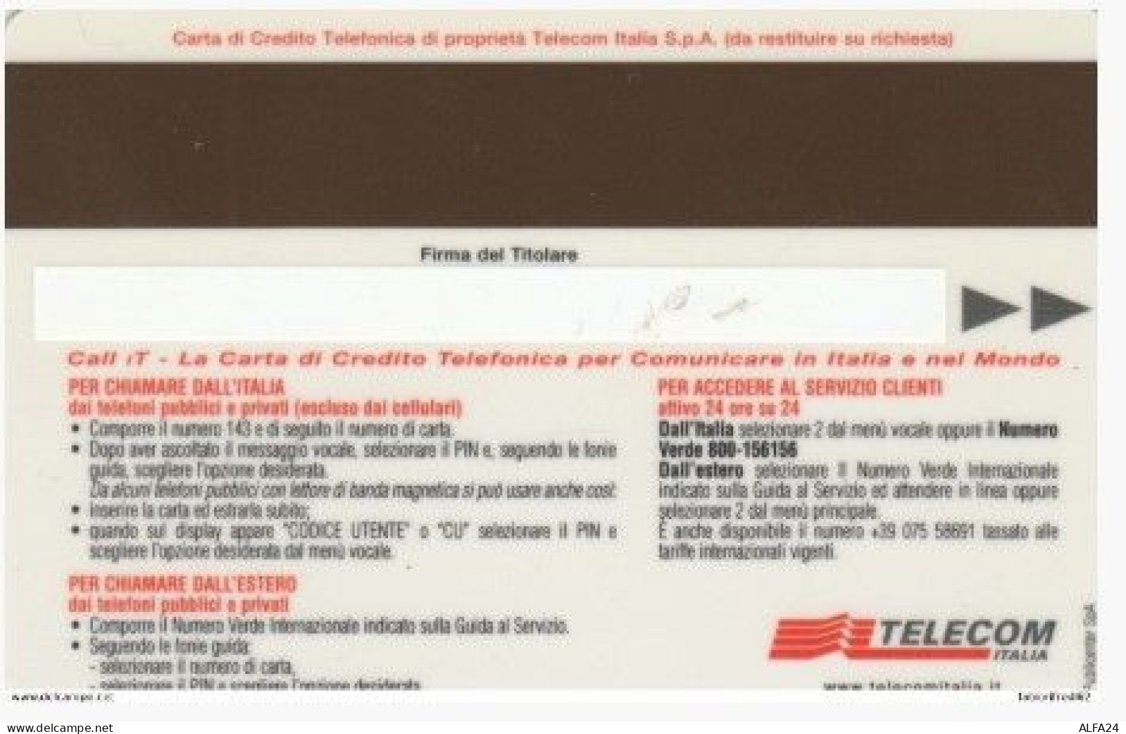 PREPAID PHONE CARD CALL -IT ITALIA  (MF2389 - Usi Speciali