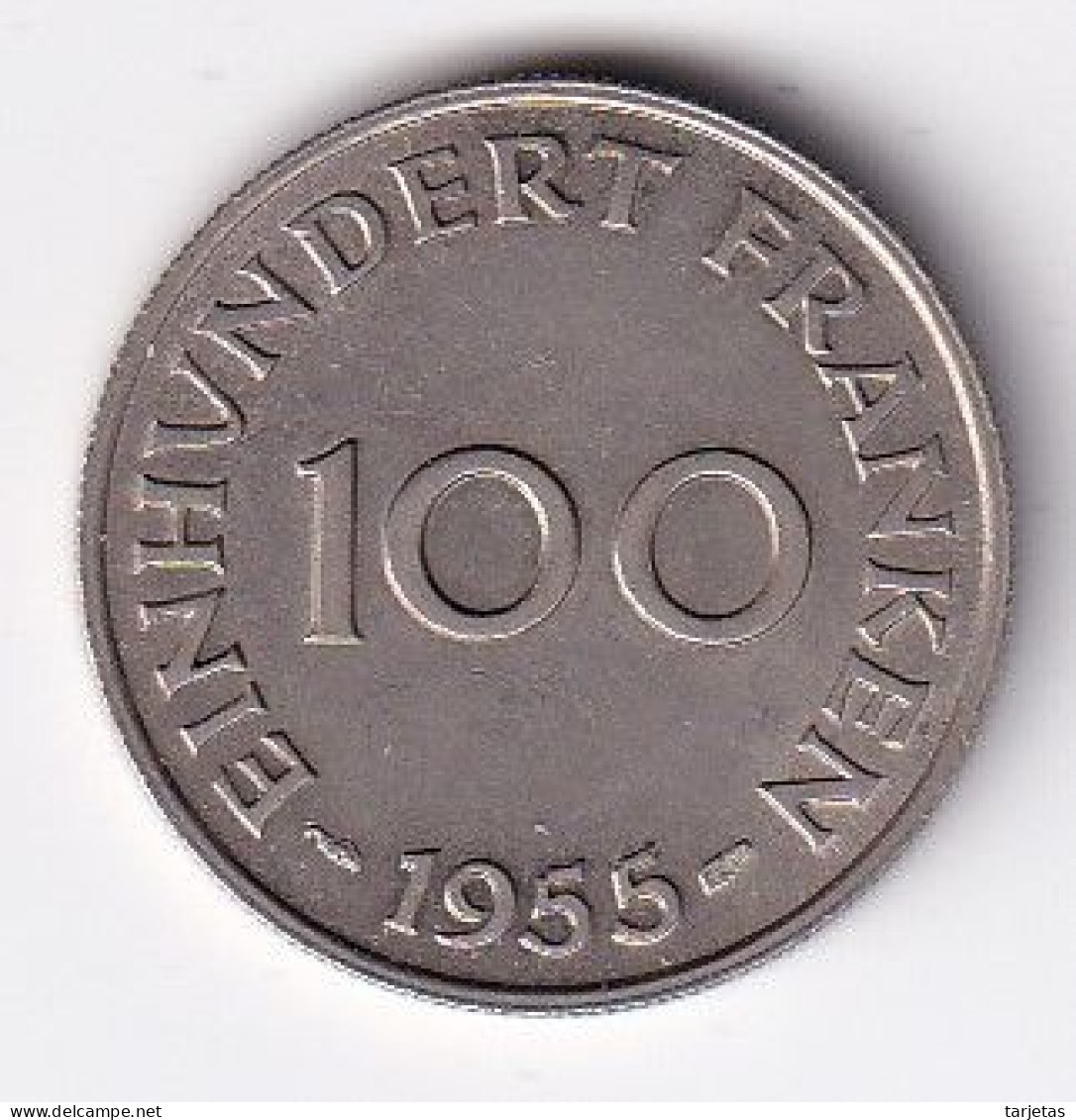 MONEDA DE SARRE DE 100 FRANCS DEL AÑO 1955 SIN CIRCULAR (UNC) - 100 Franchi