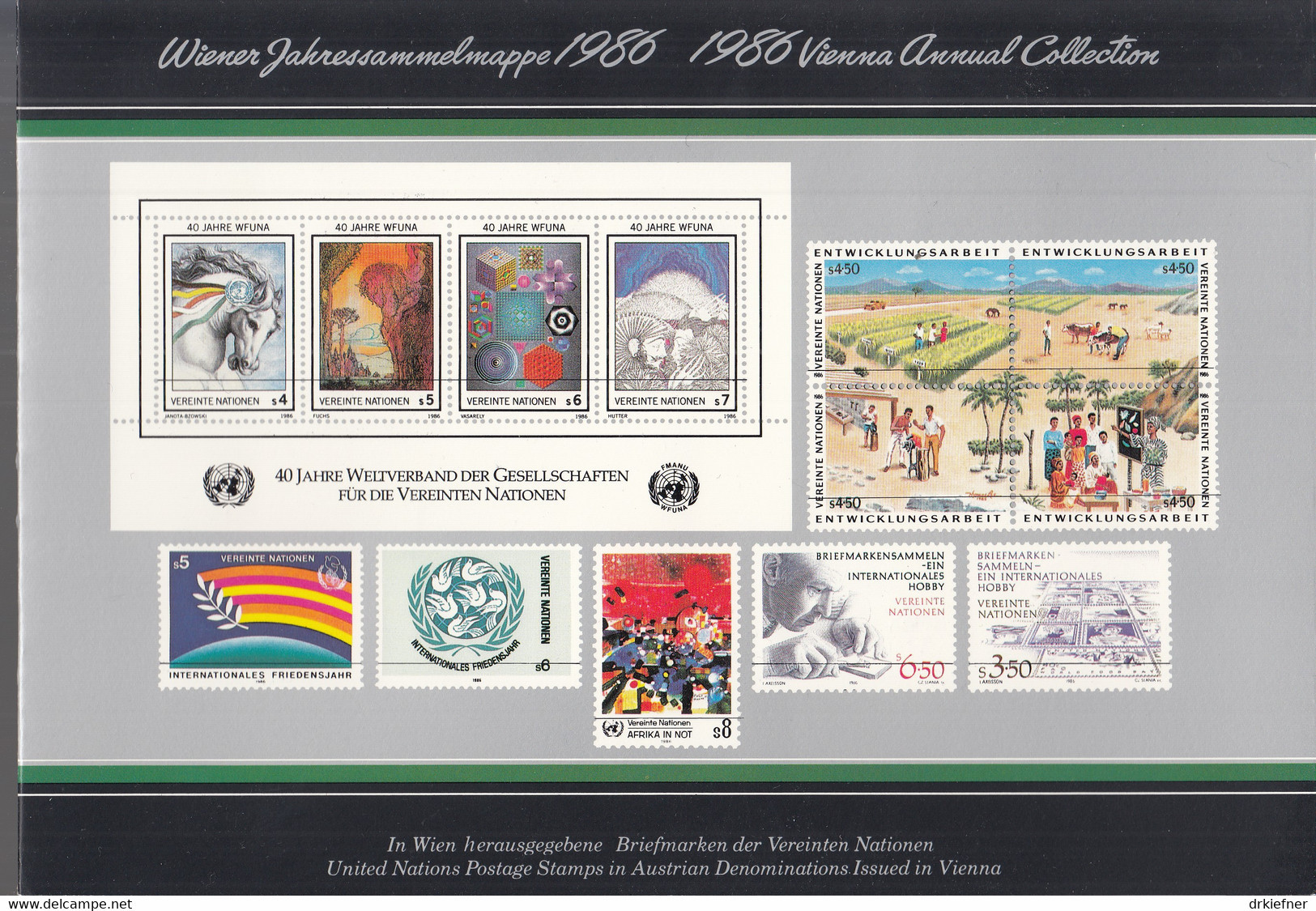 UNO WIEN, Jahressammelmappe 1986, Gestempelt, 55-67, Block 3 - Used Stamps
