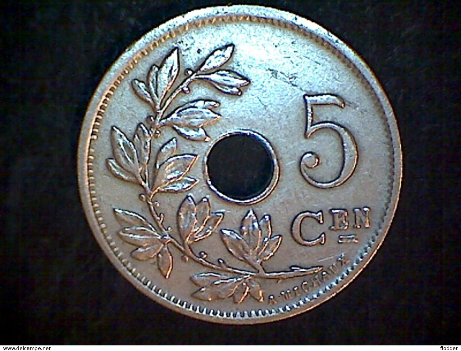5 Centiemen 1924, 4 Staat Hoger - 5 Cent