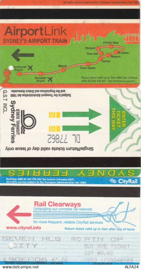 3  BIGLIETTI TRASPORTO AUSTRALIA (MF302 - Monde