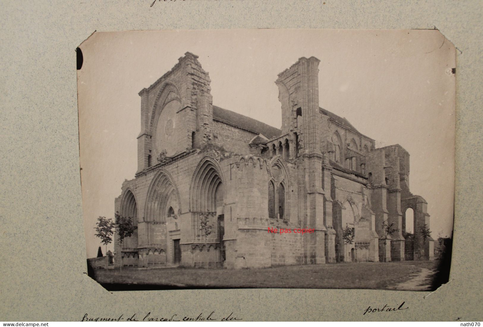 1910's Eglise De Mont Notre Dame Lot De 8 Photo Canton De Braine Aisne (02) Tirage Vintage Print Rare Car Détruite 1918 - Historical Documents