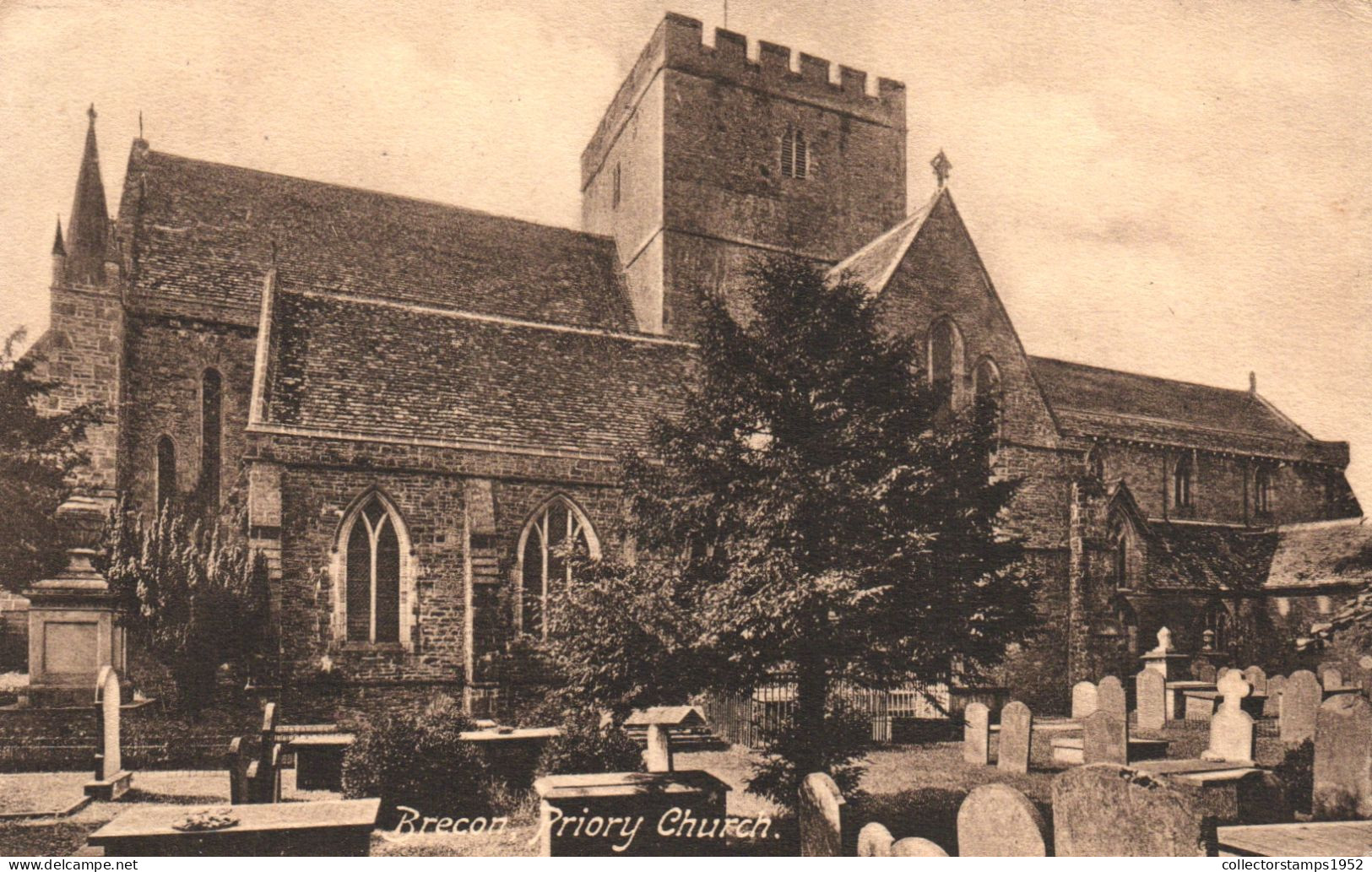 BRECON, PRIORY CHURCH, ARCHITECTURE, GRAVEYARD, UNITED KINGDOM - Breconshire