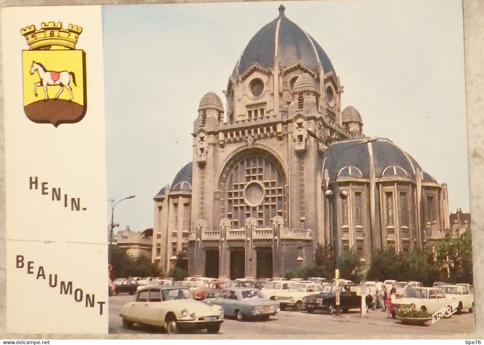 62 Pas De Calais CPM Hénin Beaumont L'église Saint Martin Blason écusson Voitures Citroën DS - Henin-Beaumont