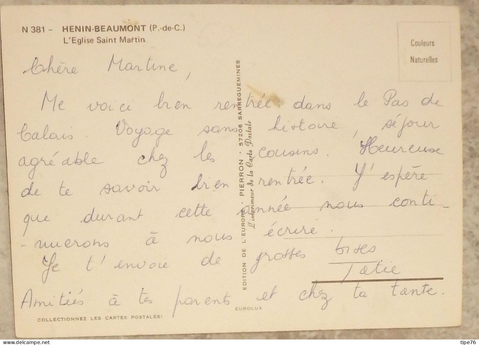 62 Pas De Calais CPM Hénin Beaumont L'église Saint Martin Blason écusson Voitures Citroën DS - Henin-Beaumont