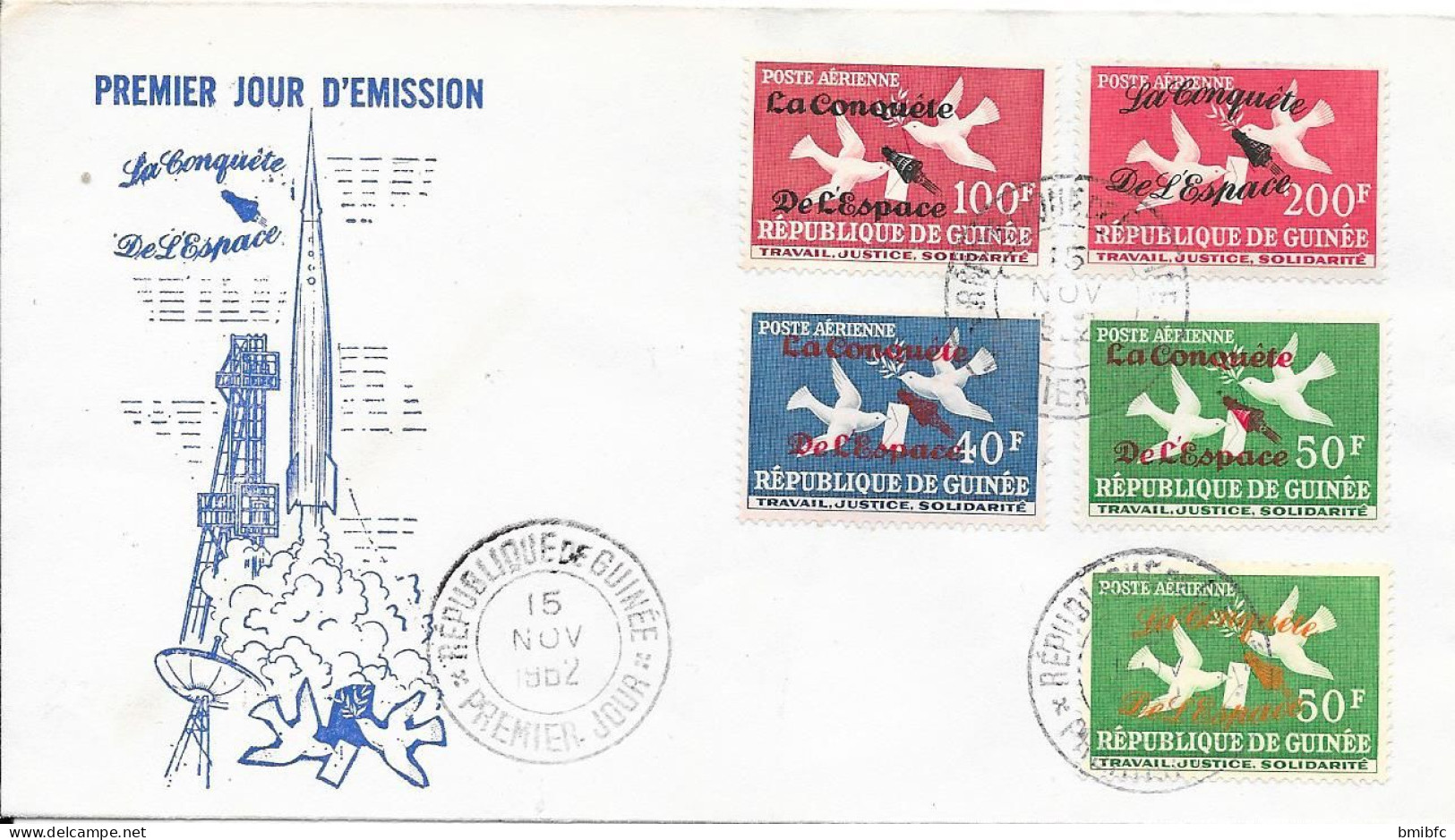 La Conquête De L'Espace  Poste Aérienne RÉPUBLIQUE DE GUINÉE 15 NOV 1962 - Afrique