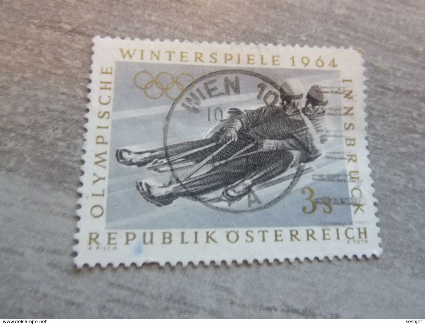 Republik Osterreich - Winterspiele Innsbruck - Luge - 3 S - Multicolore - Oblitéré - Année 1964 - - Winter 1964: Innsbruck