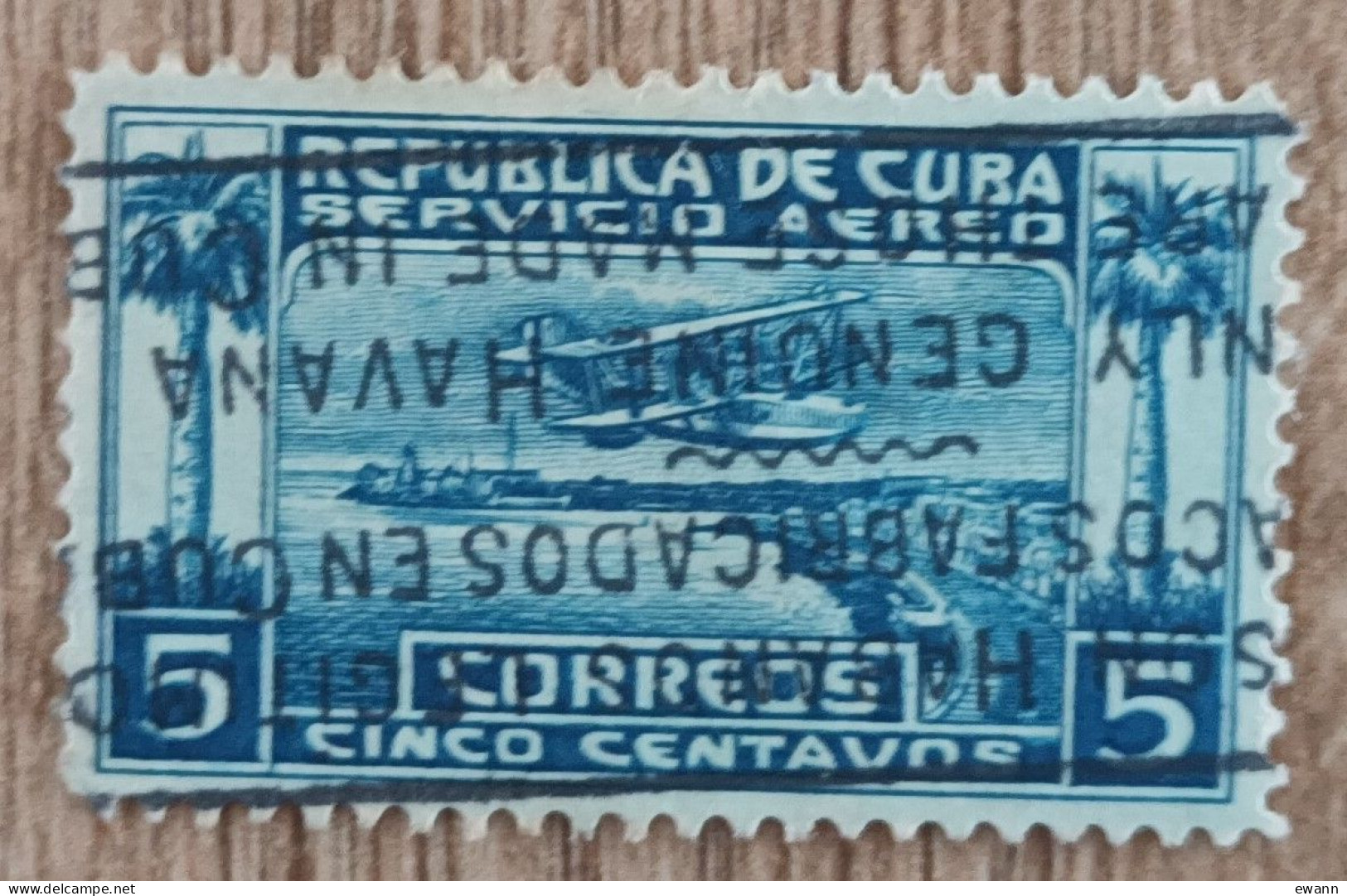 Cuba - Aérien YT N°1 - Hydravion - 1927 - Oblitéré - Poste Aérienne