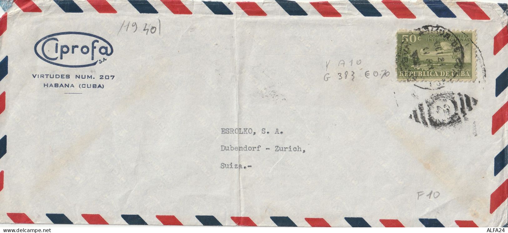 LETTERA CUBA 1940 (KX556 - Cartas & Documentos