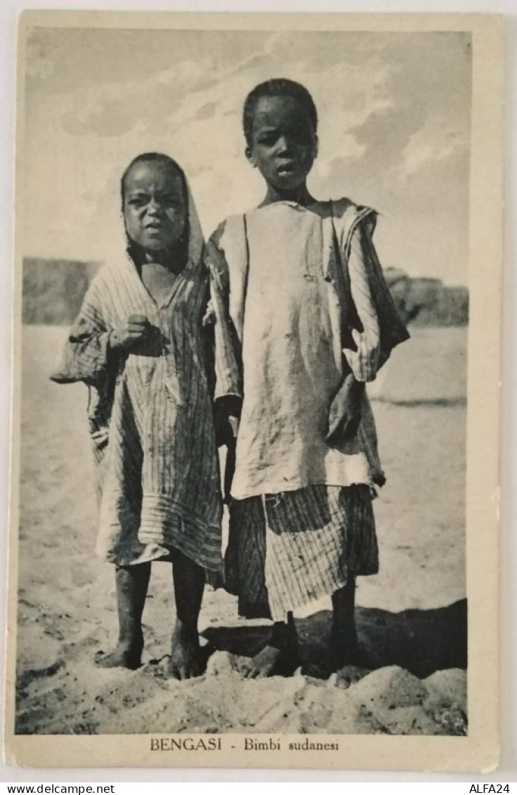 CARTOLINA 1941 BENGASI BAMBINI SUDANESI -COLONIE ITALIANE (KX480 - Libia