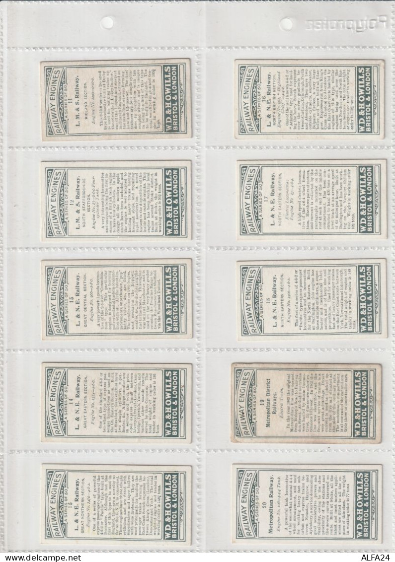 SERIE COMPLETE 50 CARTES CIGARETTES WILLS - TRENI (KX568