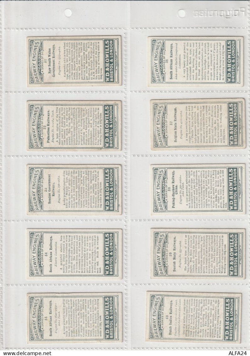 SERIE COMPLETE 50 CARTES CIGARETTES WILLS - TRENI (KX568