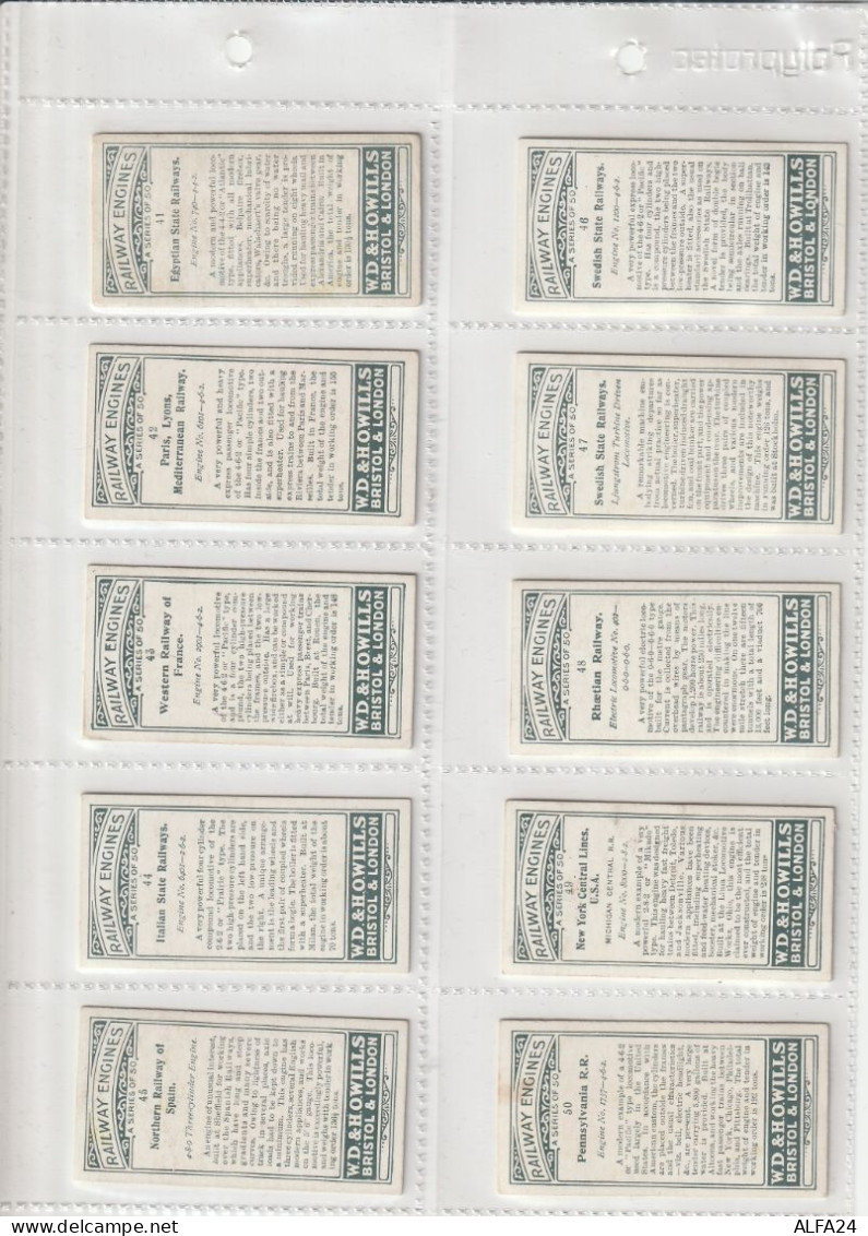 SERIE COMPLETE 50 CARTES CIGARETTES WILLS - TRENI (KX568