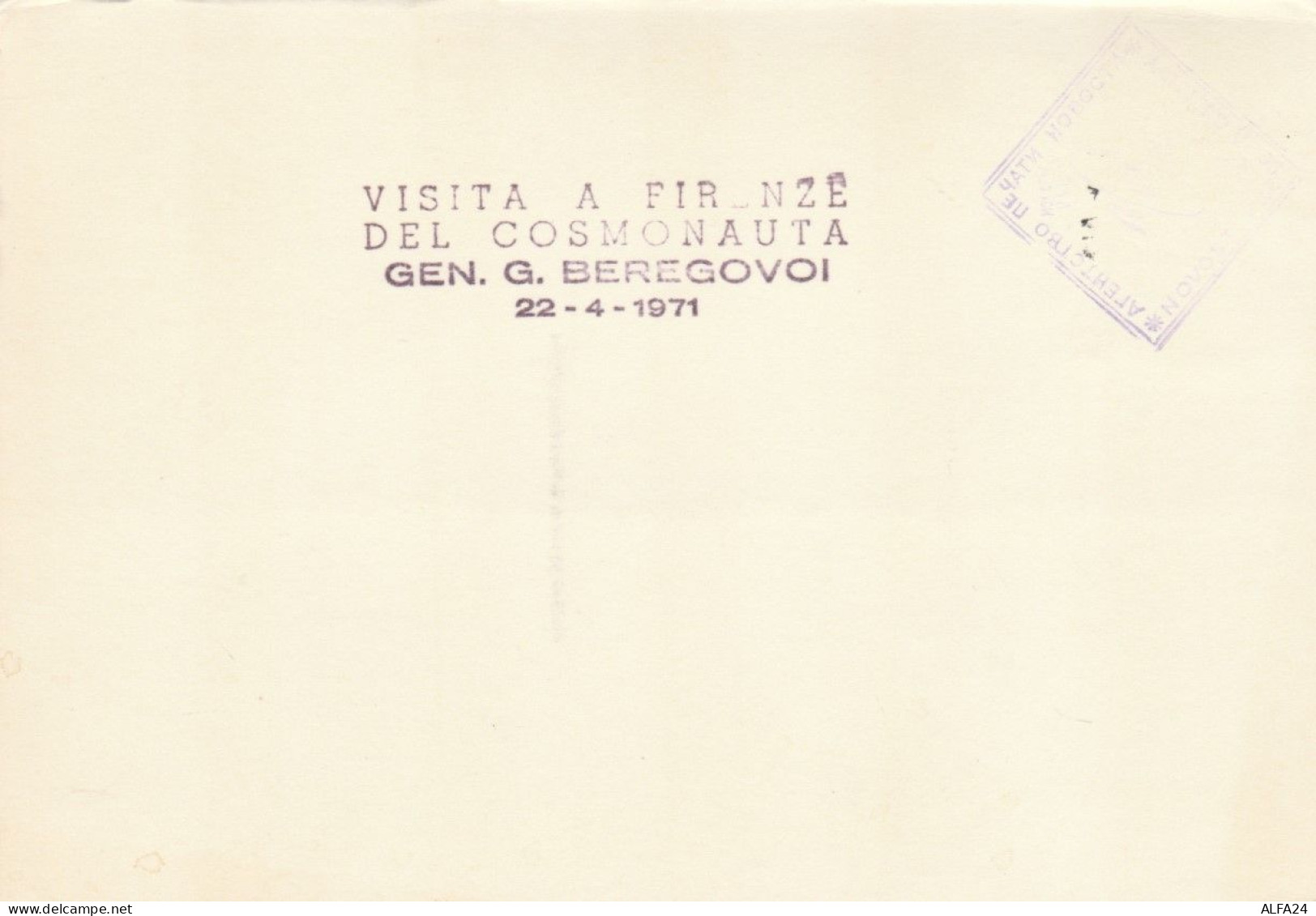 CARTOLINA COMMEMORATIVA VISITA COSMONAUTA GEN.G. BEREGOPVOI 1971 (KX314 - Espace