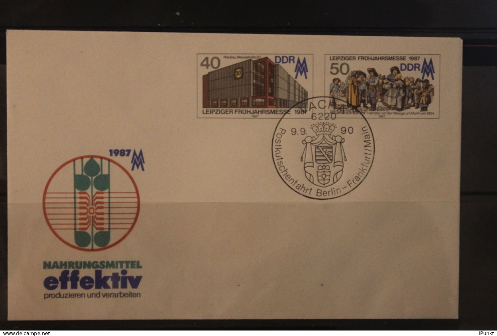 DDR 1987; Leipziger Messe 1987, U 6; SST Vacha 1990 Postkutschenfahrt Berlin-Frankfurt/M. - Enveloppes - Oblitérées