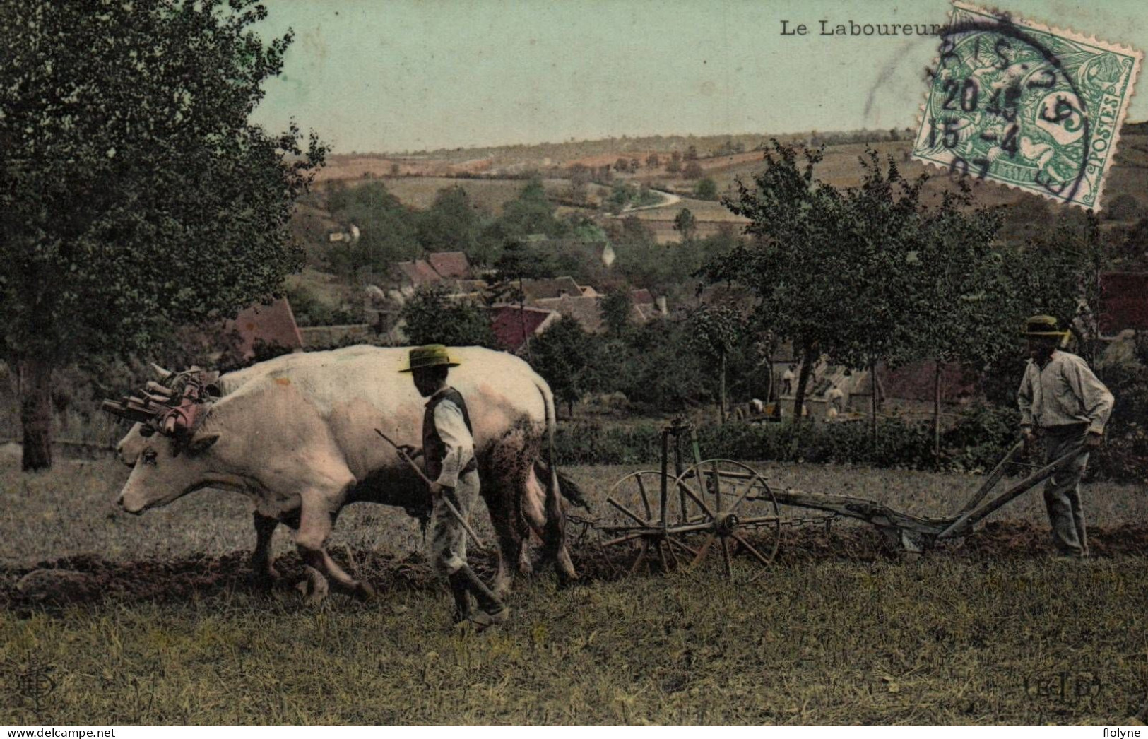 Agriculture - Le Laboureur - Attelage De Boeufs - Labour Agriculture Paysans - Attelages