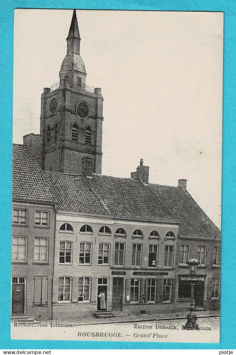 * Roesbrugge - Rousbrugge (Poperinge - West Vlaanderen) * (Edition Dehaeck) Grand'Place, Markt, église, Old - Poperinge