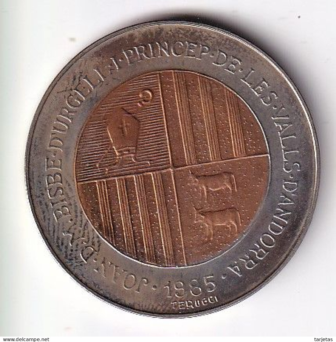 MONEDA DE ANDORRA DE 2 DINERS DEL AÑO 1985 OLIMPIADA INVIERNO CALGARY - Andorre