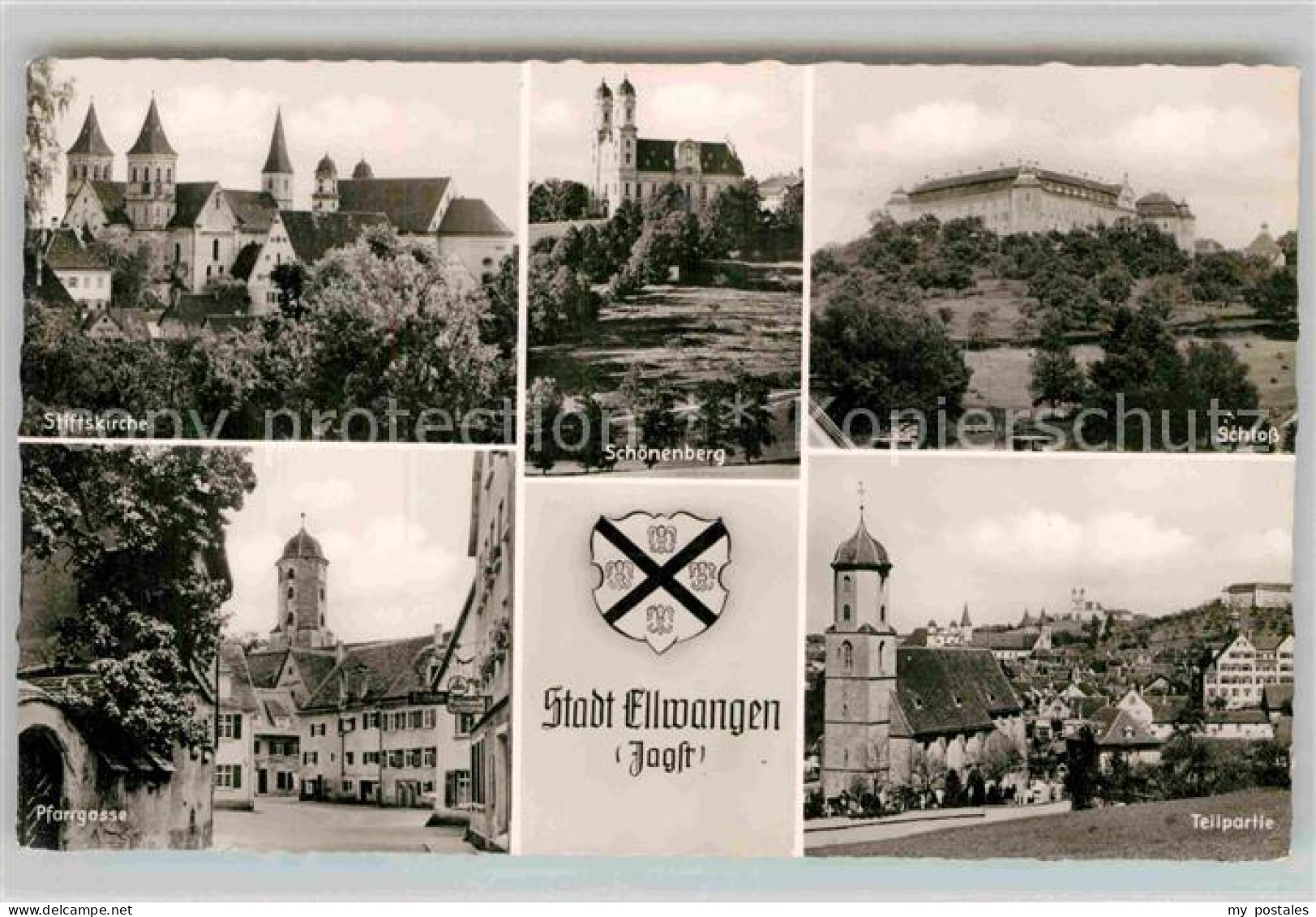 42870773 Ellwangen Jagst Stiftskirche Pfarrgasse Teilansicht Schloss Wallfahrtsk - Ellwangen