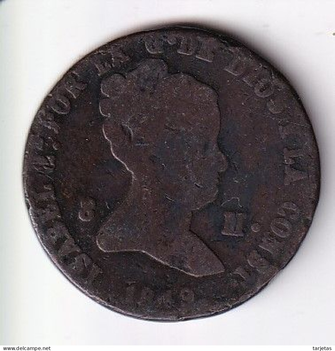 MONEDA DE ESPAÑA DE 8 MARAVEDIS DE ISABEL II DEL AÑO 1849  (COIN) - Münzen Der Provinzen