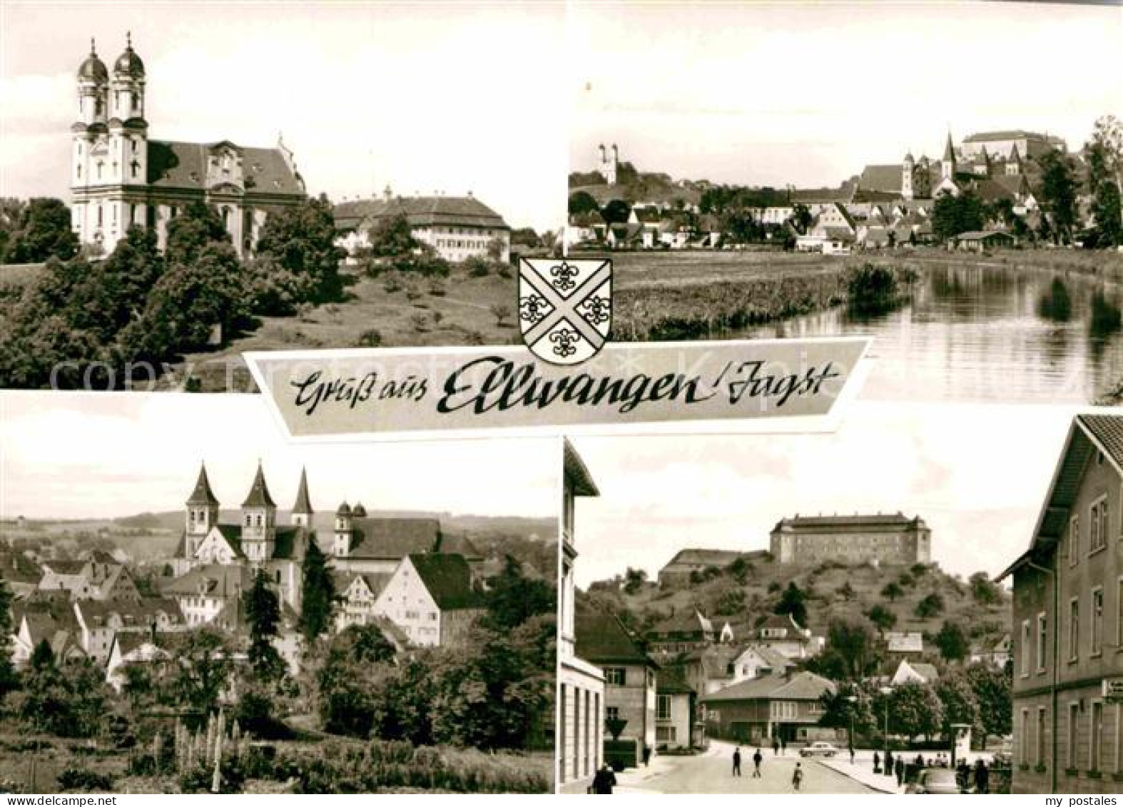 42870696 Ellwangen Jagst Wallfahrtskirche Panorama Stiftskirche Schloss Ellwange - Ellwangen