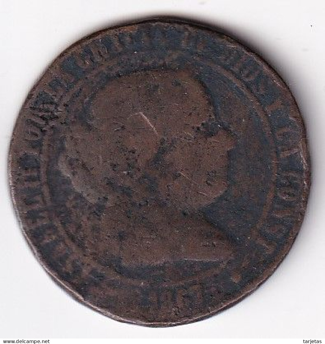 MONEDA DE ESPAÑA DE 5 CENTIMOS DE ESCUDO DE ISABEL II DEL AÑO 1867  (COIN) - Provincial Currencies