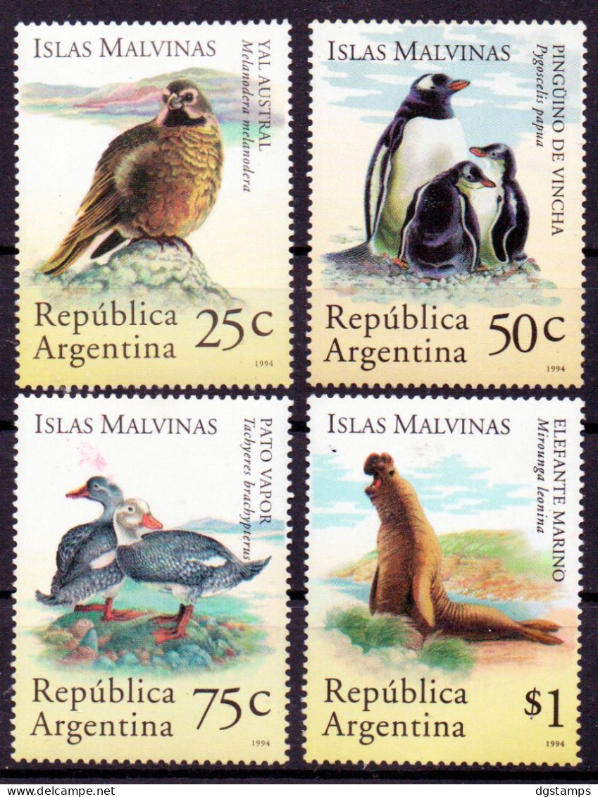 Argentina 1994 ** YT1849-52 Fauna Of The Malvinas Islands: Southern Yal, Banded Penguin, Steamer Duck, Elephant Seal. - Nuovi