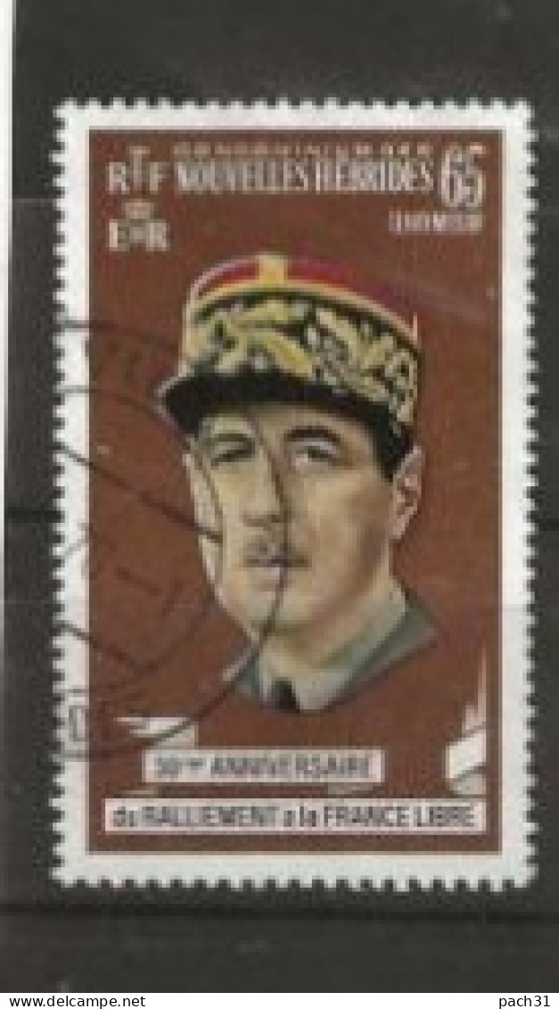 Nouvelles-Hébrides N° YT 294 Oblitéré  De Gaulle  1970 - Gebruikt