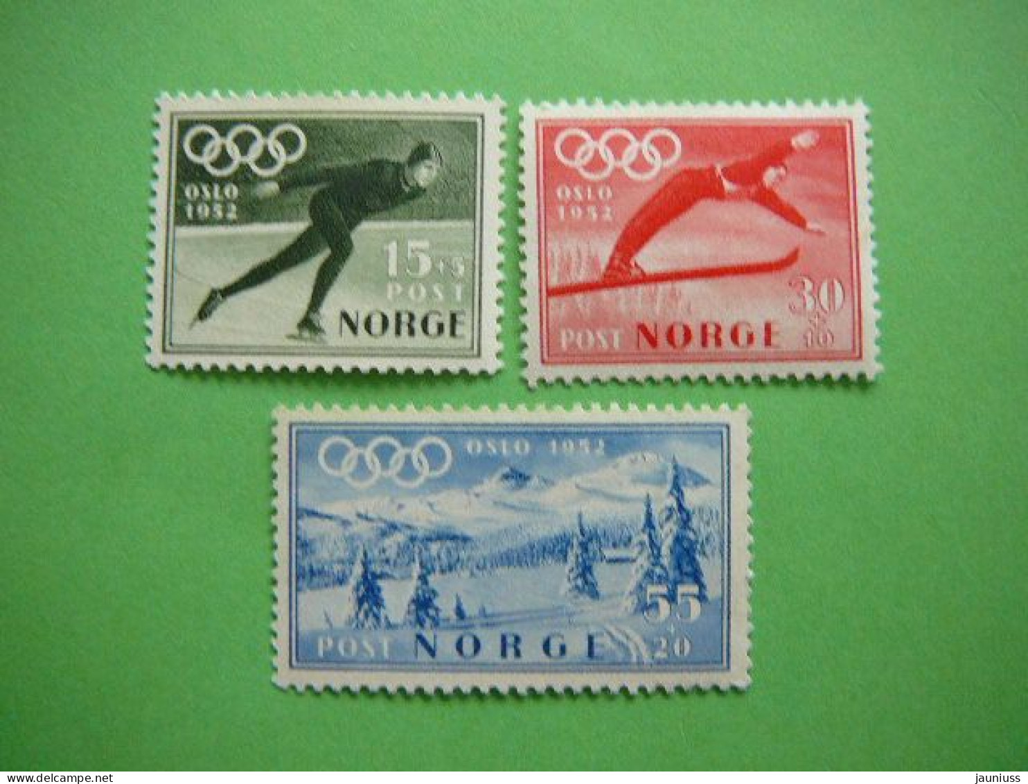 Olympic Games Winter # Norway Norge 1952 MNH #Mi.372/4 Skating, Ski Jumping - Invierno 1952: Oslo