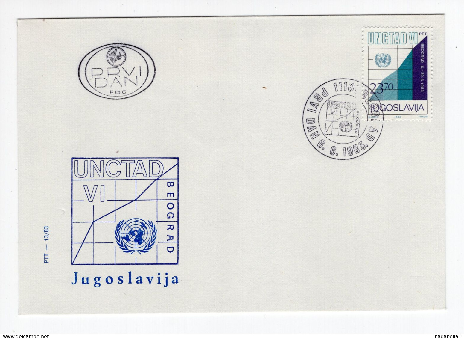 1983. YUGOSLAVIA,SERBIA,BELGRADE UNCTAD FDC,SPECIAL PACKAGING - FDC