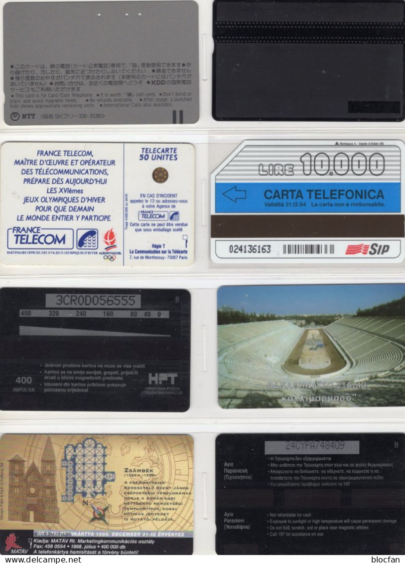 Set Von 8x TK Telecartes 22€ Sortiment Mit Croatia Cyprus France Italy Greece Nippon Hungary Austria World Of Phonecards - Unknown Origin