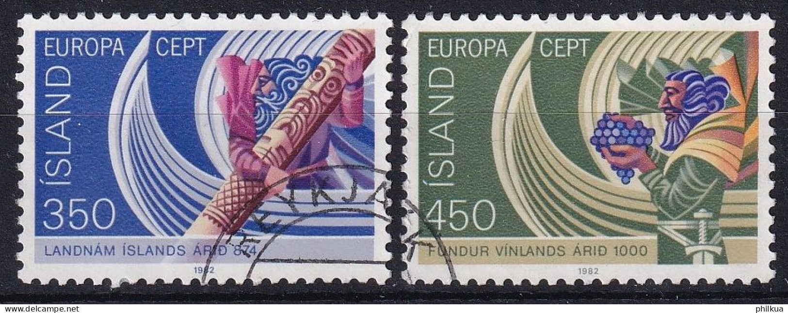 MiNr. 578 - 579 Island    1982, 3. Mai. Europa: Historische Ereignisse - Gebruikt