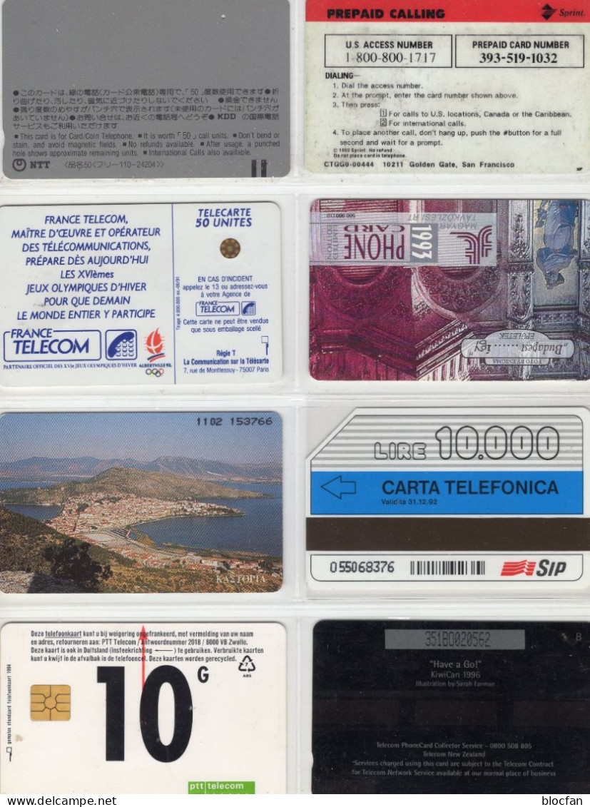 Lot 8x TK Telecartes 18€ TC USA San Francisco Italy Greece Nippon France Hungary New Zealand Nederlande World Phonecards - Olympische Spiele