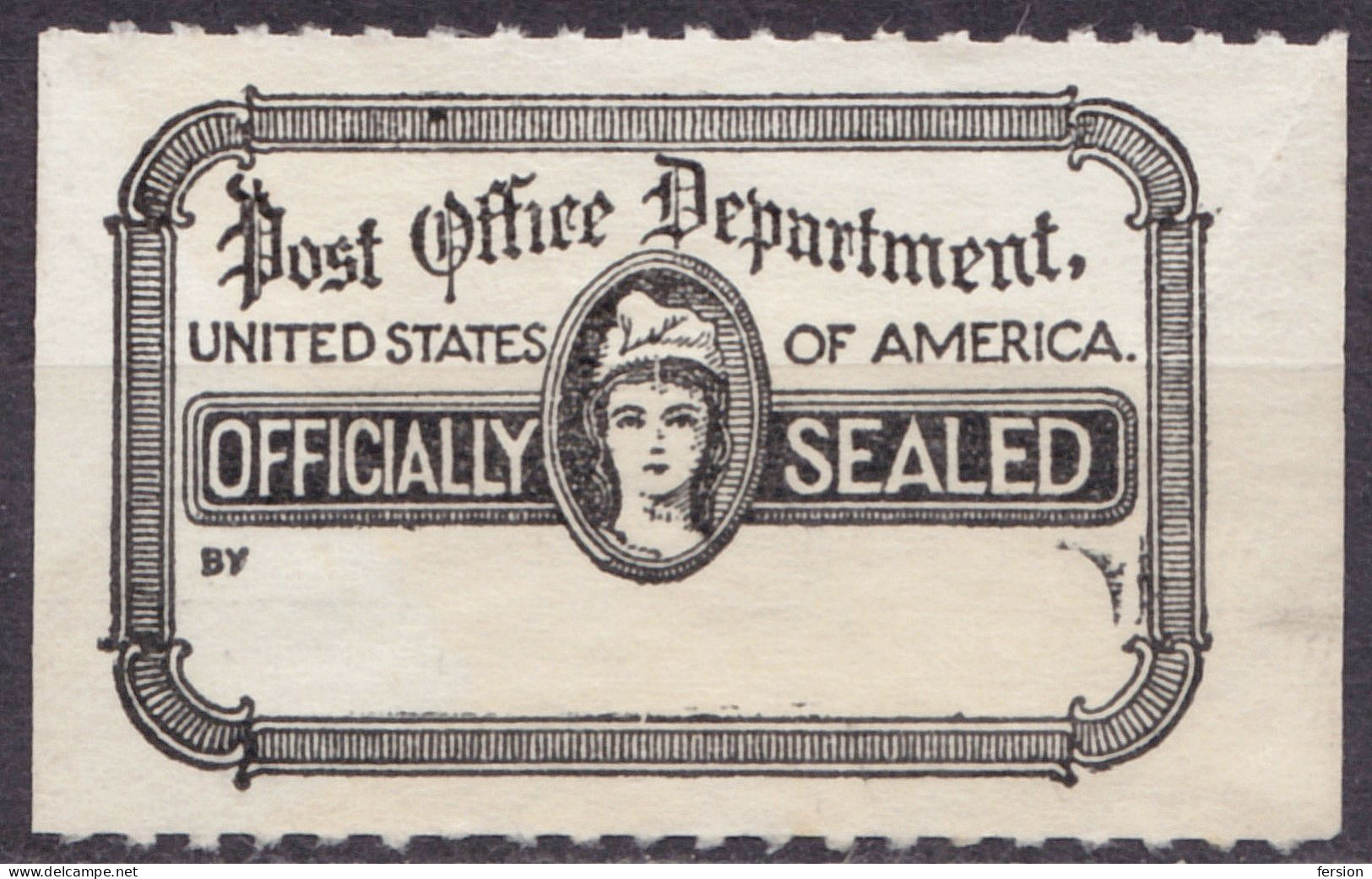 US Post Office Department - Official Seal - CLOSE Vignette Label - USA - Used / Officially Sealed - Poste