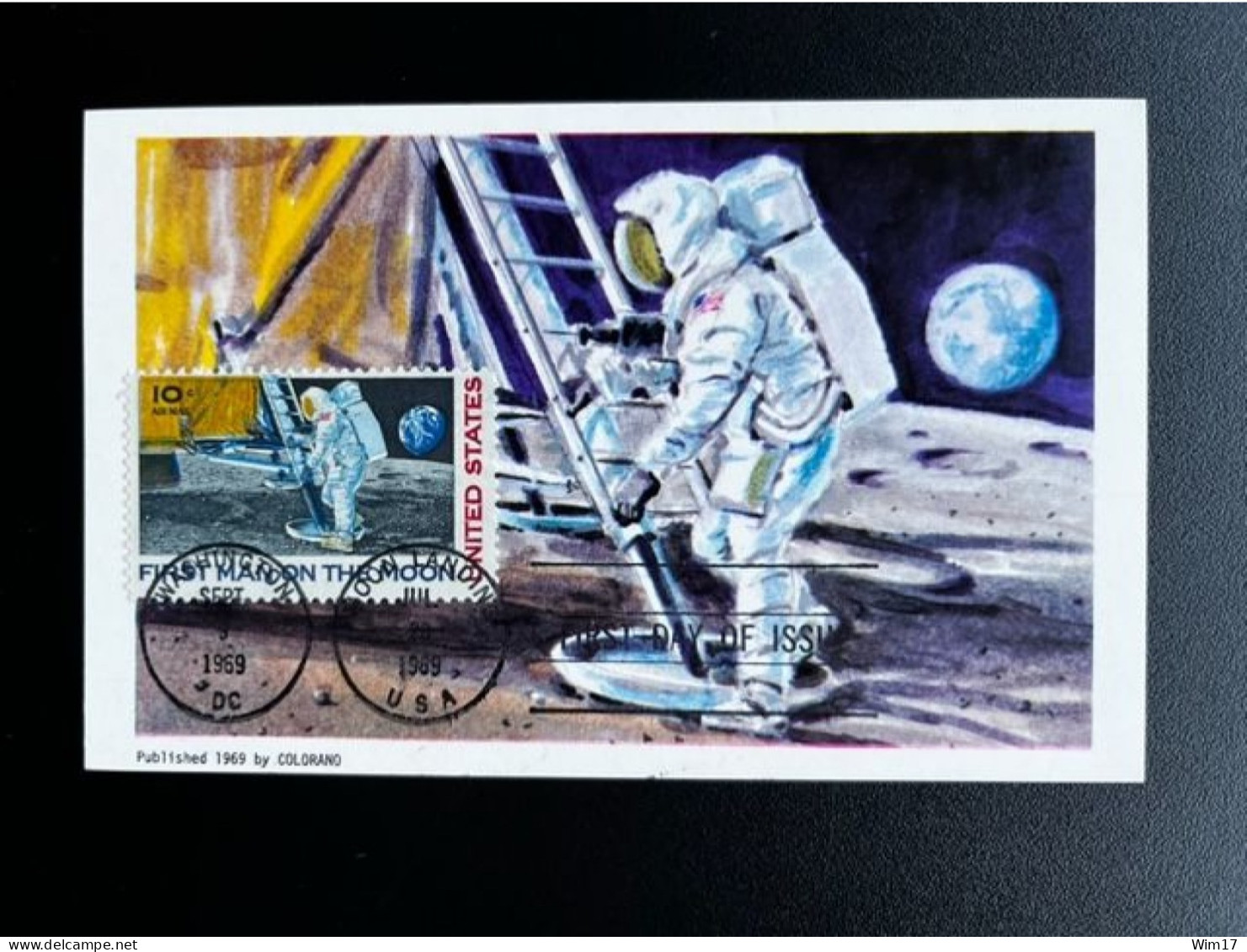 UNITED STATES USA 1969 POSTCARD FIRST MAN ON THE MOON VERENIGDE STATEN AMERICA SPACE - Noord-Amerika