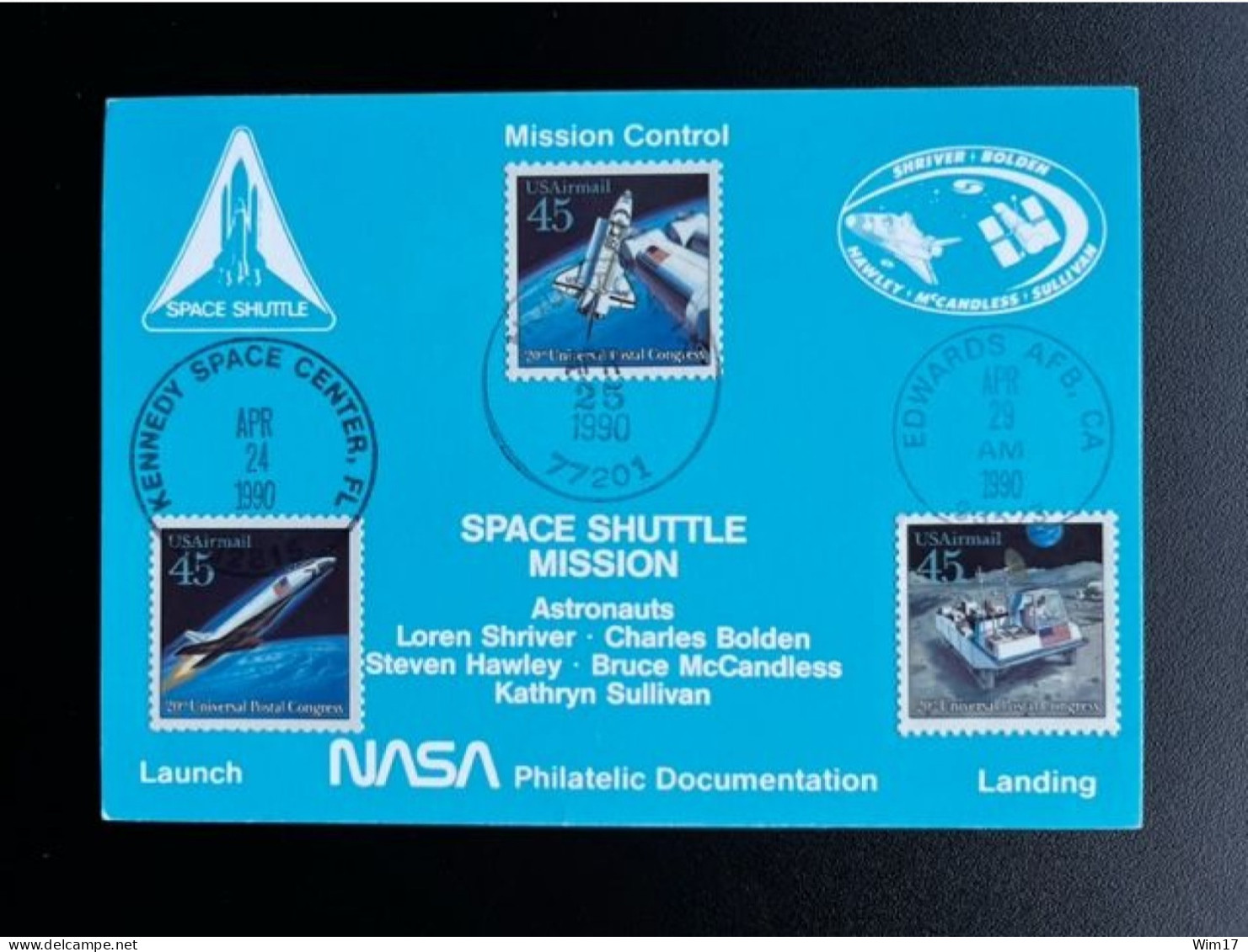 UNITED STATES USA 1990 POSTCARD SPACE SHUTTLE DISCOVERY 24-04-1990 VERENIGDE STATEN AMERICA SPACE - North  America