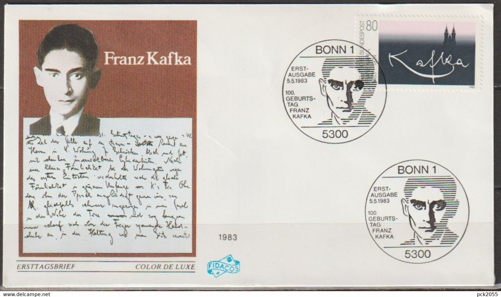 BRD FDC 1983 Nr.1178   100. Geb. Franz Kafka  ( D 5481 ) Günstige Versandkosten - 1981-1990