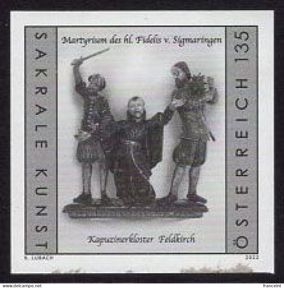 AUSTRIA(2022) St. Fidelis Of Sigmaringen. Black Print. Known As The Poor Man's Lawyer. - Essais & Réimpressions