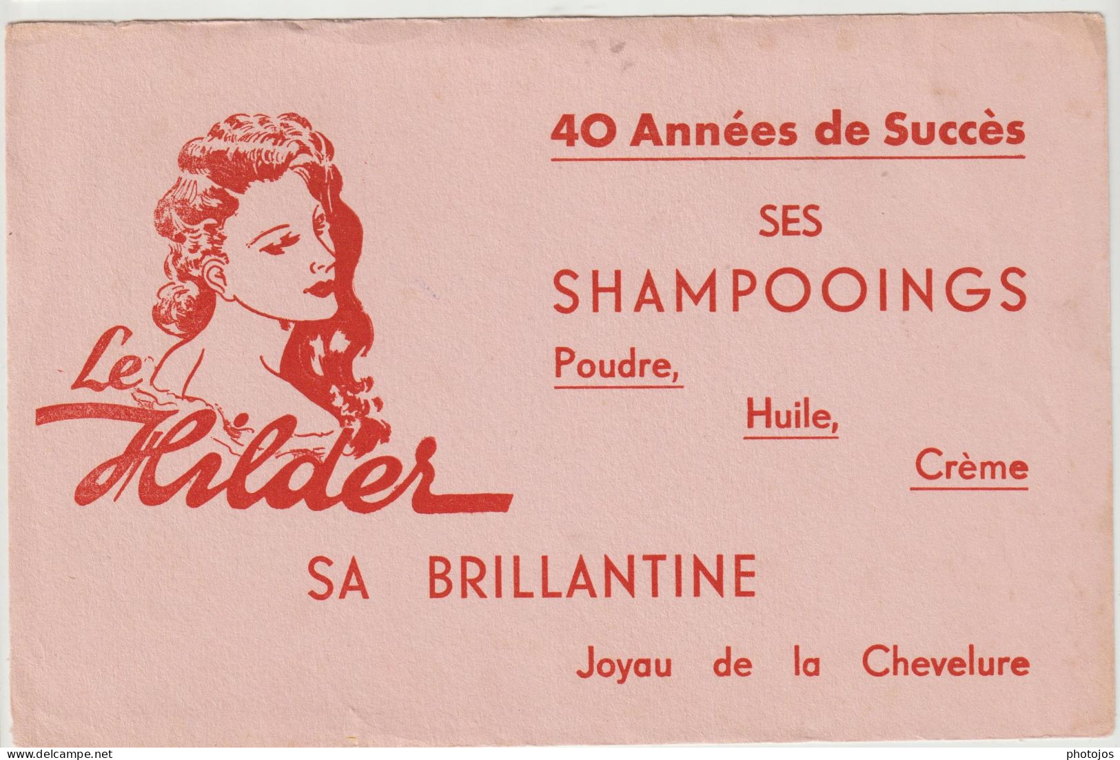 Buvard Publicitaire Coiffure Brillantine Le Helder Shampoings Poudre  ...  TBE - Parfum & Kosmetik