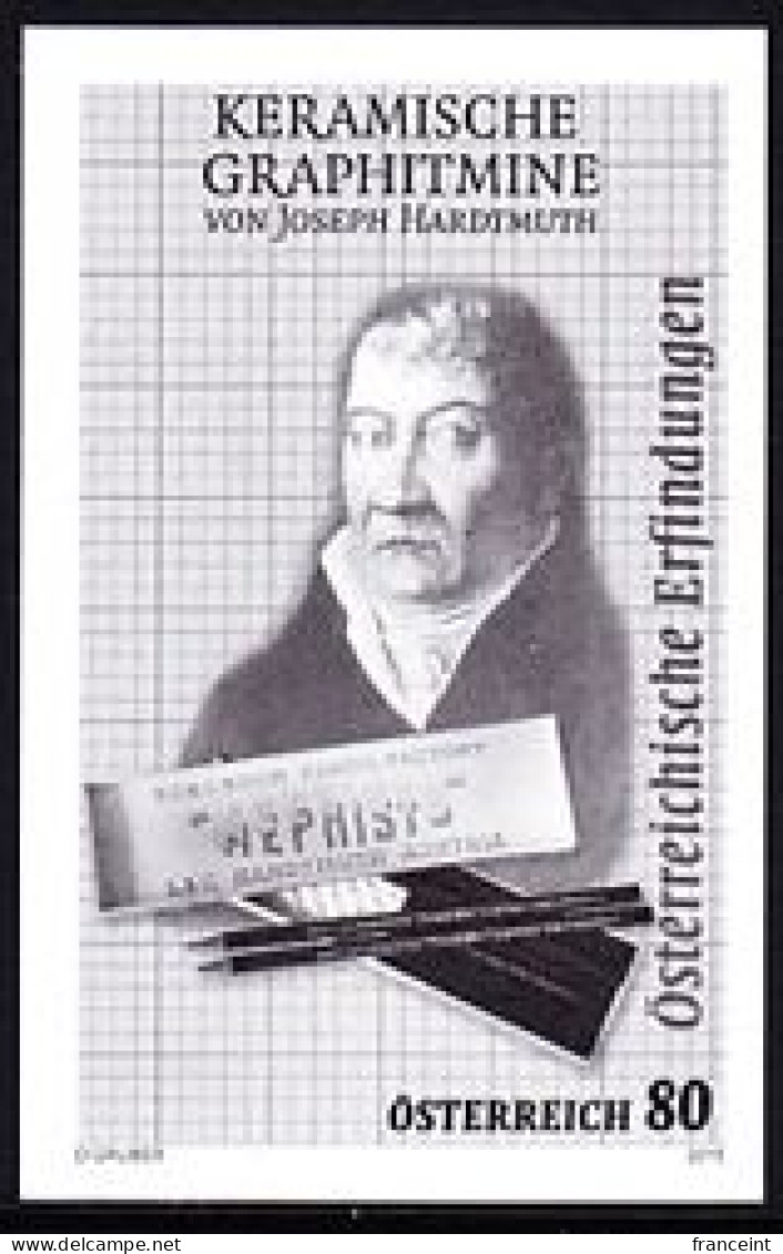 AUSTRIA(2015) Joseph Hardtmuth. Black Print. First Mass-produced Cheap Pencils. - Essais & Réimpressions