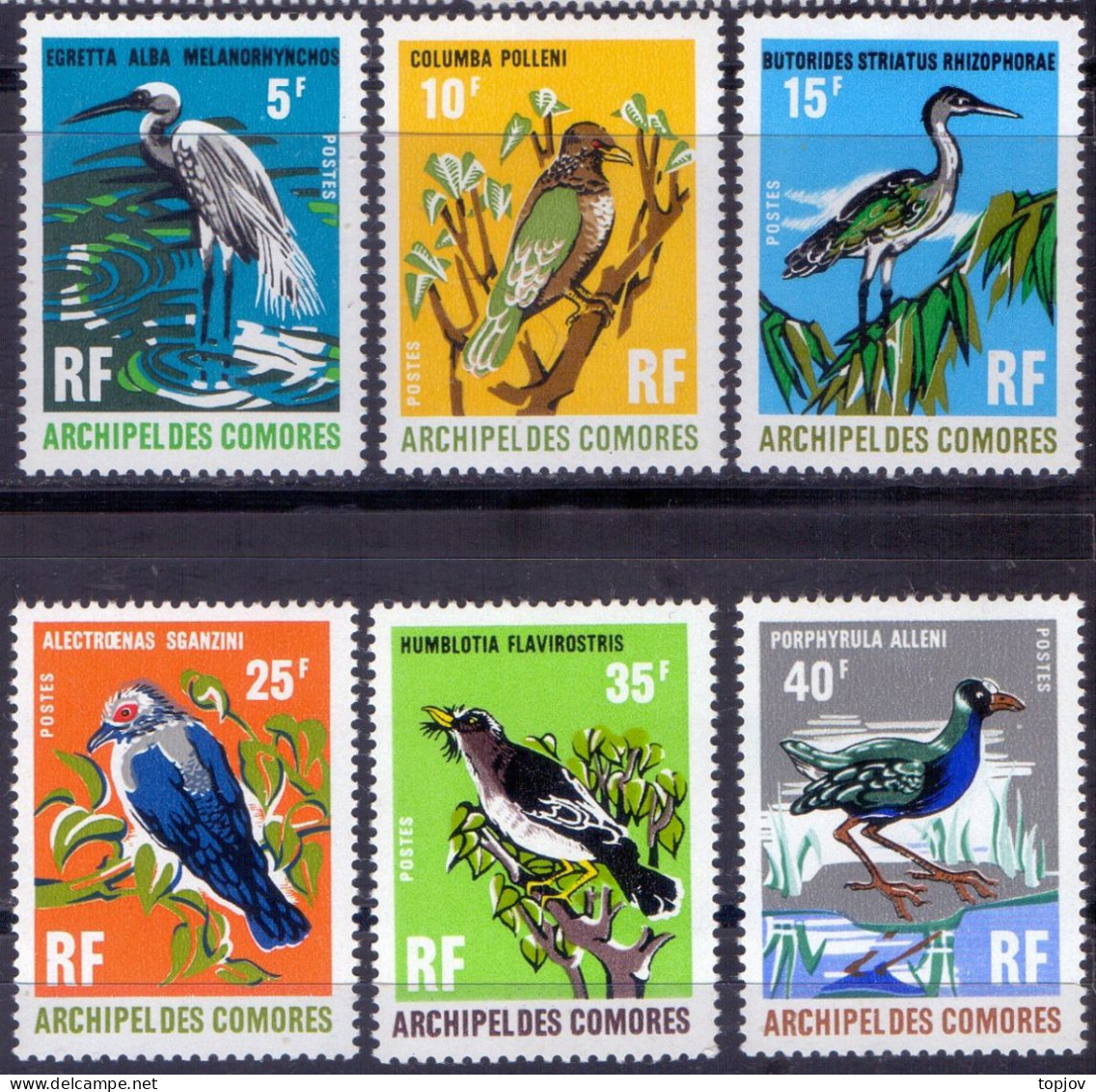 COMORES - BIRDS  CRANES  SONGBIRDS  - **MNH - 1971 - Kraanvogels En Kraanvogelachtigen