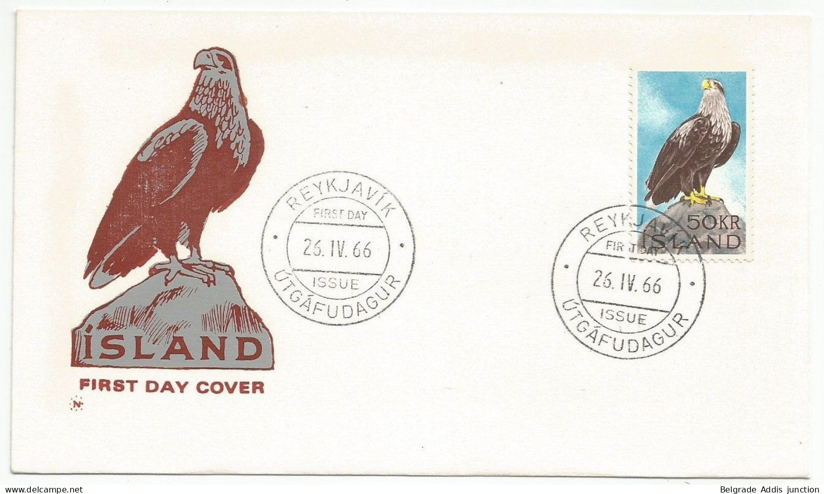 Iceland Island Mi.399 On First Day Cover 1966 Bird - FDC