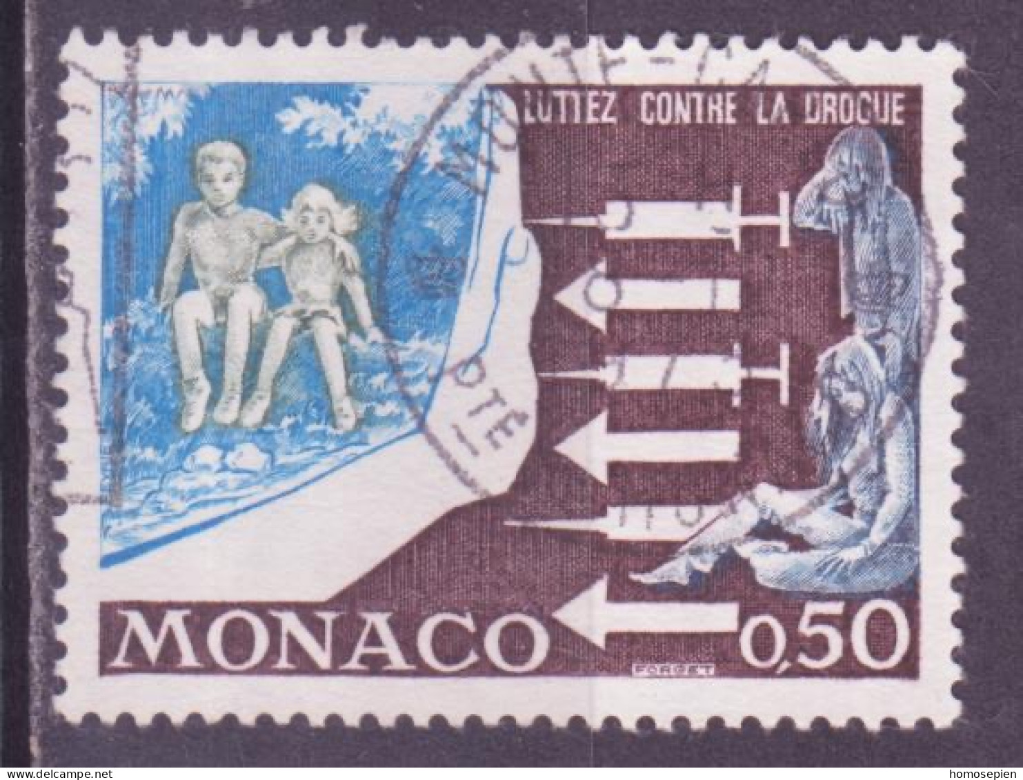 Monaco 1973 Y&T N°951 - Michel N°1107 (o) - 50c Lutte Contre La Drogue - Oblitérés