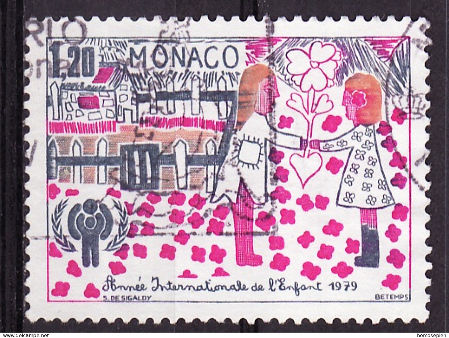 Monaco 1979 Y&T N°1183 - Michel N°1372 (o) - 1,20f Le Don Du Cœur - Used Stamps