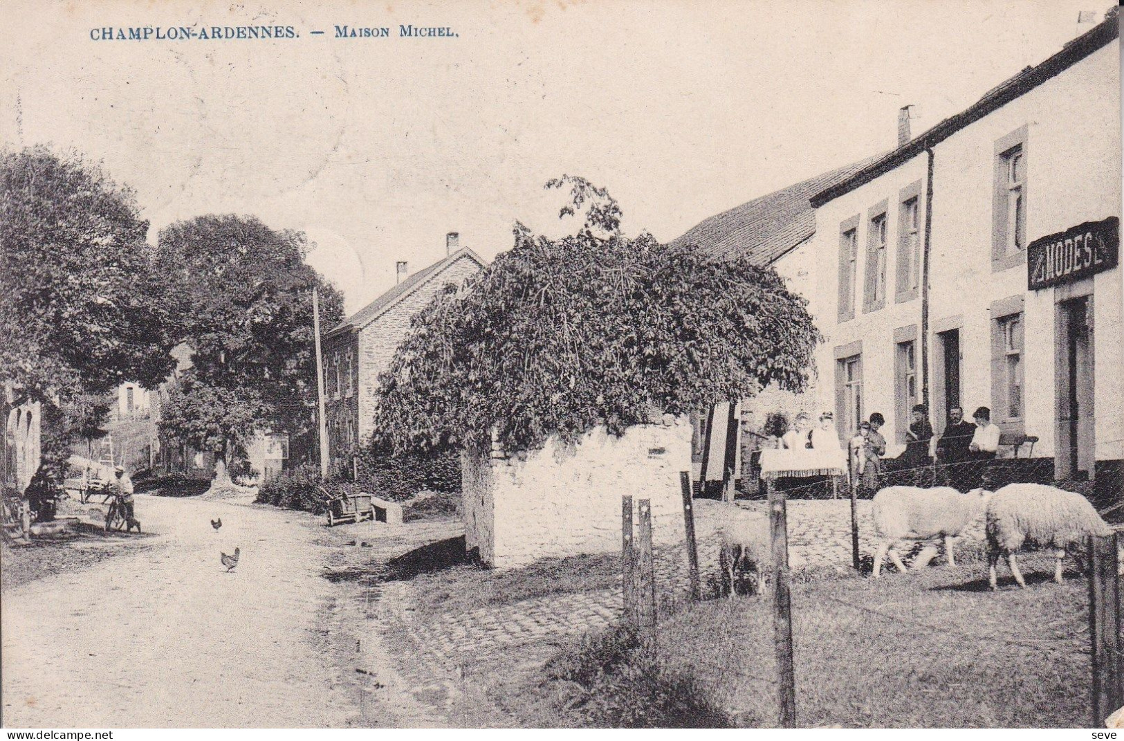 CHAMPLON-ARDENNES Maison Michel Tenneville  Carte Postée Pour Bruxelles En 1921 - Tenneville