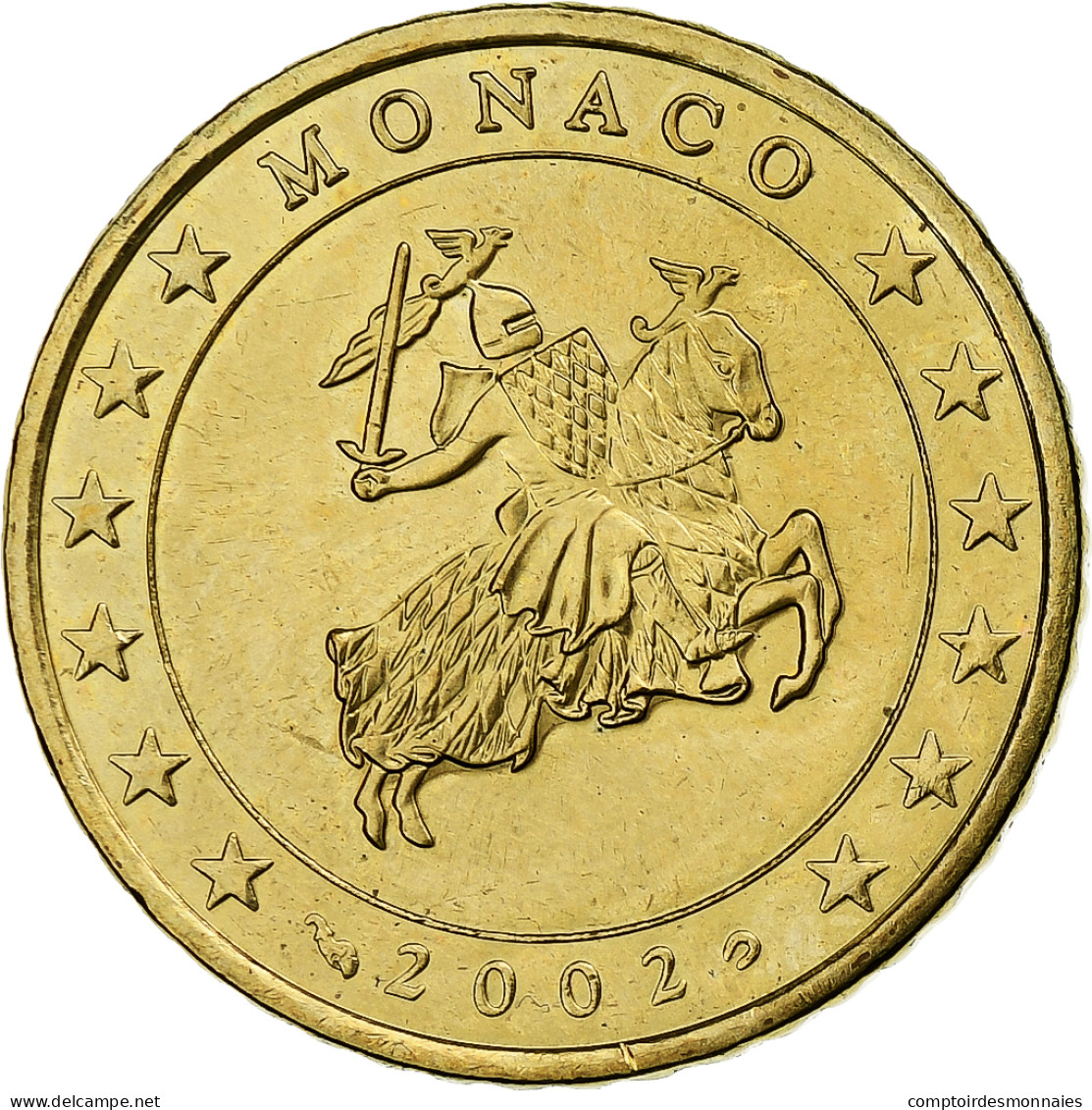 Monaco, 50 Euro Cent, 2002, Paris, SPL, Laiton, KM:172 - Monaco