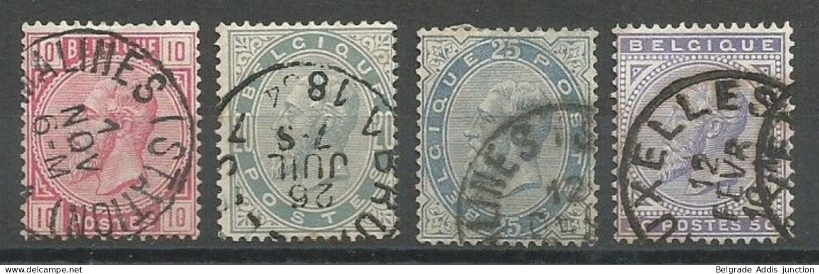 Belgique Belgie Belgium COB 38/41 Série Complète Oblitérés Used 1883 Cote: 100,00€ - 1883 Leopold II