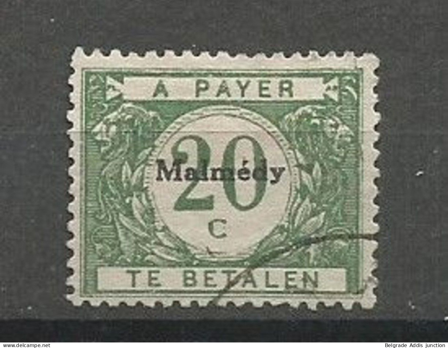 Belgique Deutsches Reich Belgien Belgium Occupation Malmédy Taxe COB OC81 Oblitéré Used 1920 Cote: 28,00€ - OC55/105 Eupen & Malmédy
